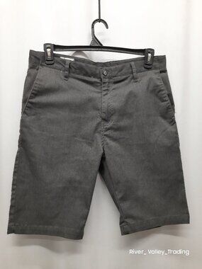 Volcom Mens Shorts Size 32 Charcoal Gray Heathered Stretch Chino Skate Casual
